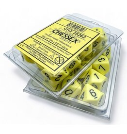 Chessex D10 Clamshell Opaque Pastel Yellow/black (10)