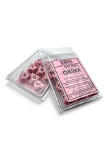 Chessex D10 Clamshell Opaque Pastel Pink/black (10) (Pre Order)