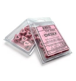 Chessex D10 Clamshell Opaque Pastel Pink/black (10) (Pre Order)