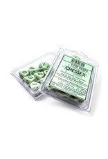 Chessex D10 Clamshell Opaque Pastel Green/black (10) (Pre Order)