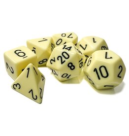 Chessex 7-set Opaque Polyhedral Pastel Yellow/black (Pre Order)