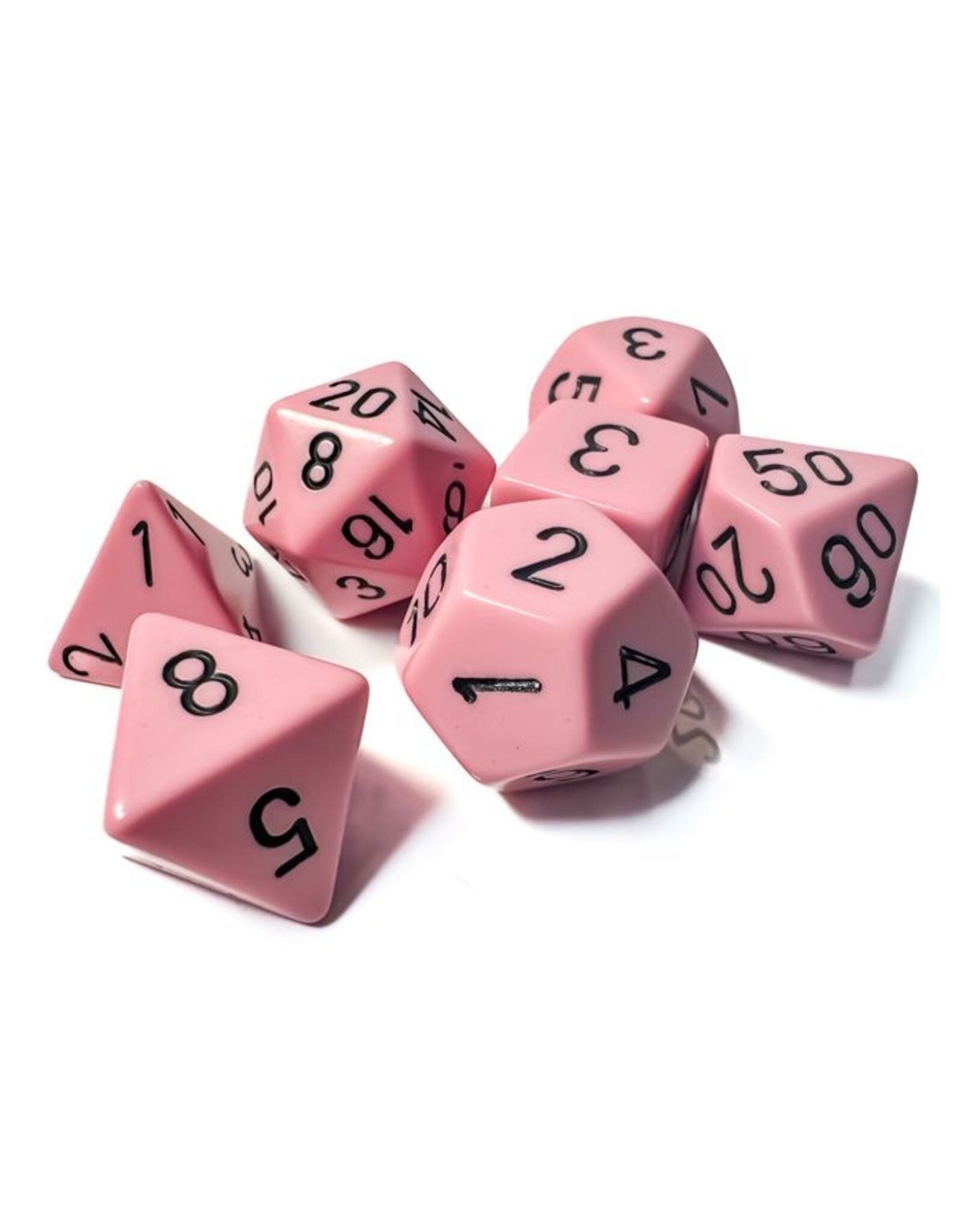 Chessex 7-set Opaque Polyhedral Pastel Pink/black (Pre Order)