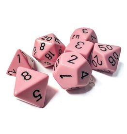 Chessex 7-set Opaque Polyhedral Pastel Pink/black (Pre Order)