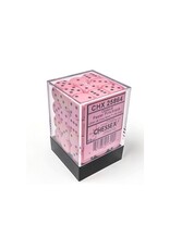 Chessex d6 Cube 16mm Opaque Pastel Pink/black (36) (Pre Order)