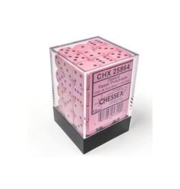 Chessex d6 Cube 16mm Opaque Pastel Pink/black (36)
