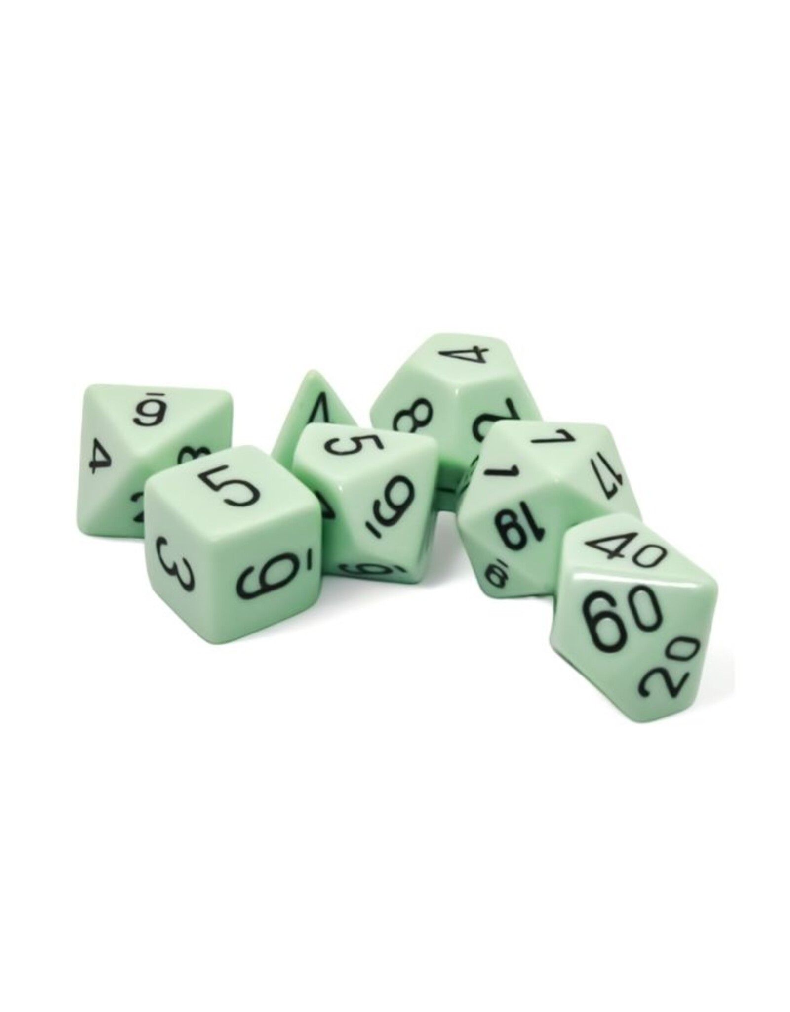 Chessex 7-set Opaque Polyhedral Pastel Green/black (Pre Order)