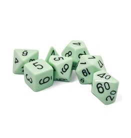 Chessex 7-set Opaque Polyhedral Pastel Green/black (Pre Order)