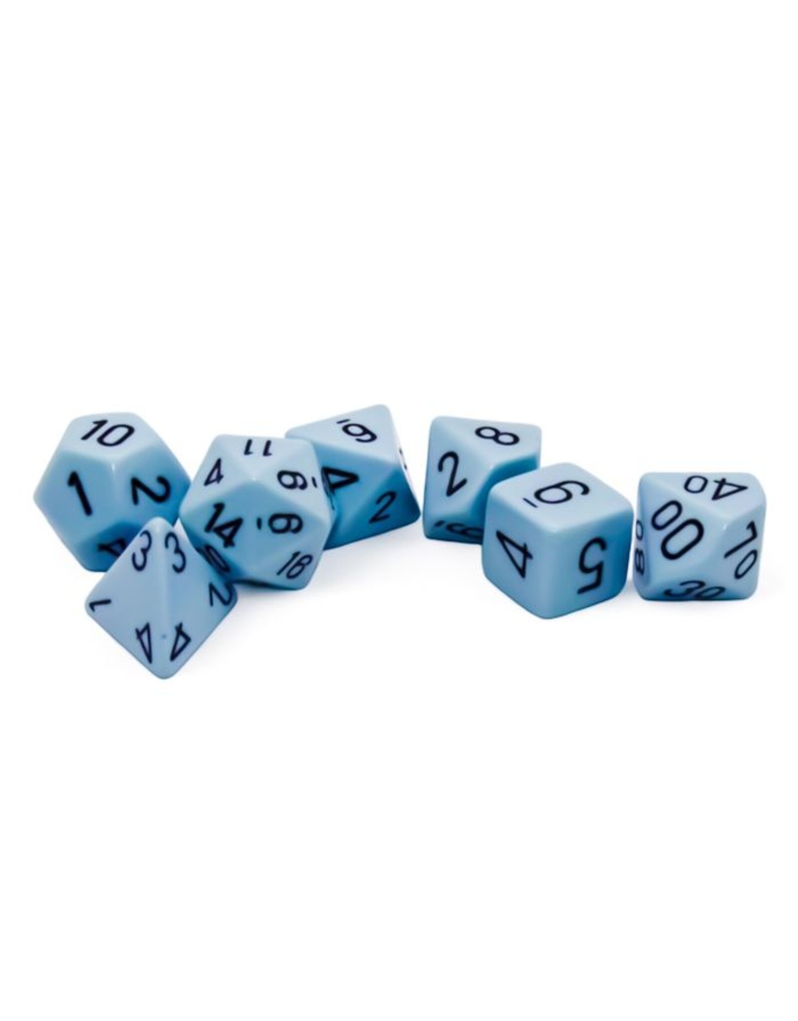 Chessex 7-set Opaque Polyhedral Pastel Blue/black (Pre Order)