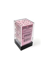 Chessex d6 Cube 16mm Opaque Pastel Pink/black (12) (Pre Order)