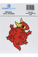 Foam Brain Pocket Dragon Sticker: Ruby