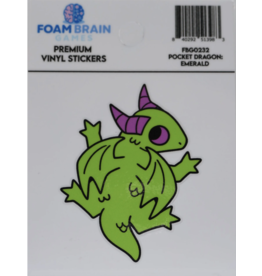 Foam Brain Pocket Dragon Sticker: Emerald