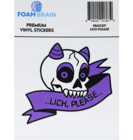 Foam Brain Lich Please Sticker