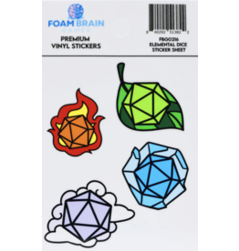 Foam Brain Elemental Dice Sticker Sheet