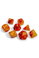 Chessex Lab Dice 8: Gemini Gellow Red/yellow Luminary 7-Die Set (with bonus die)