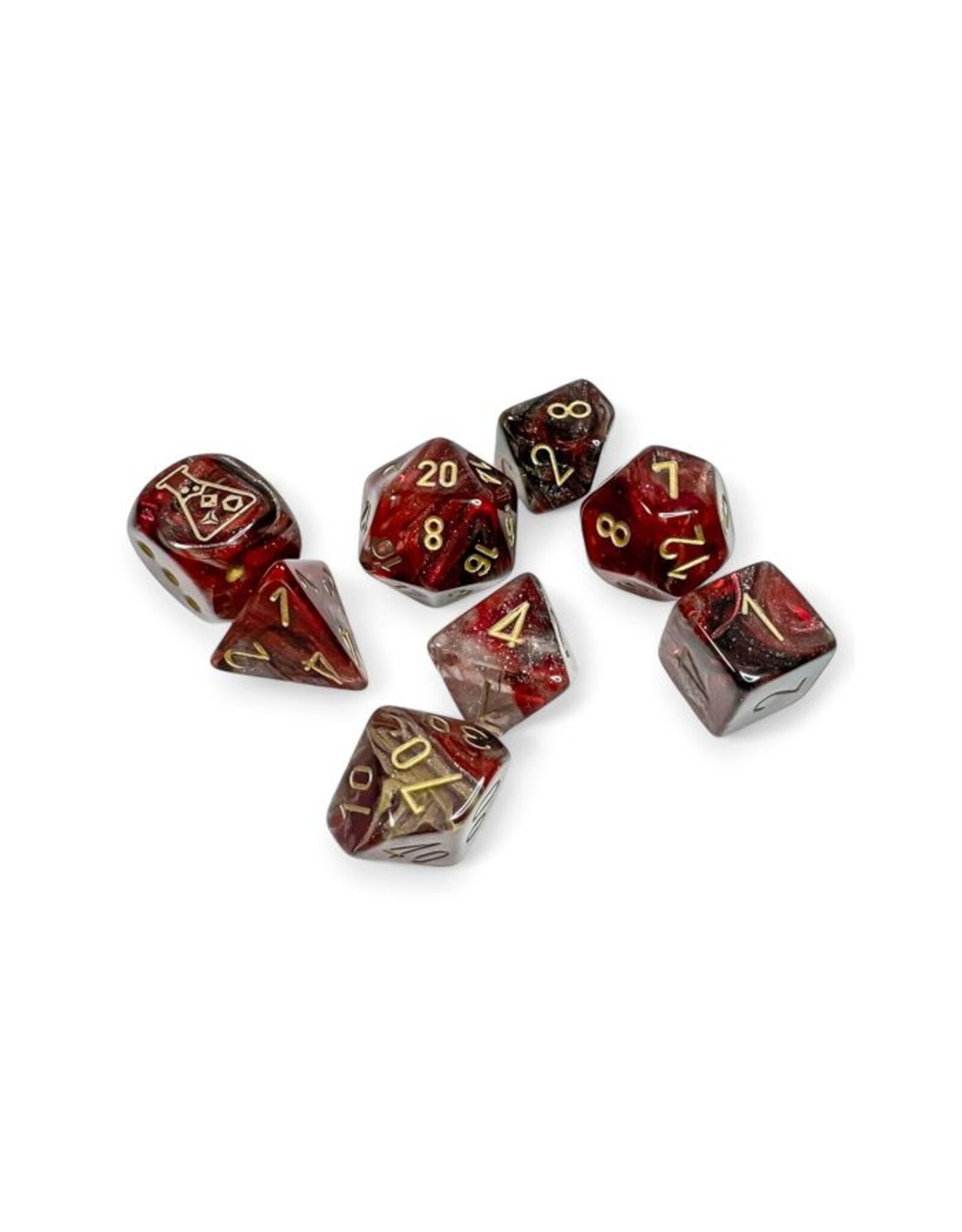 Chessex 7-set Tube Lab Dice: Borealis Cosmos/gold