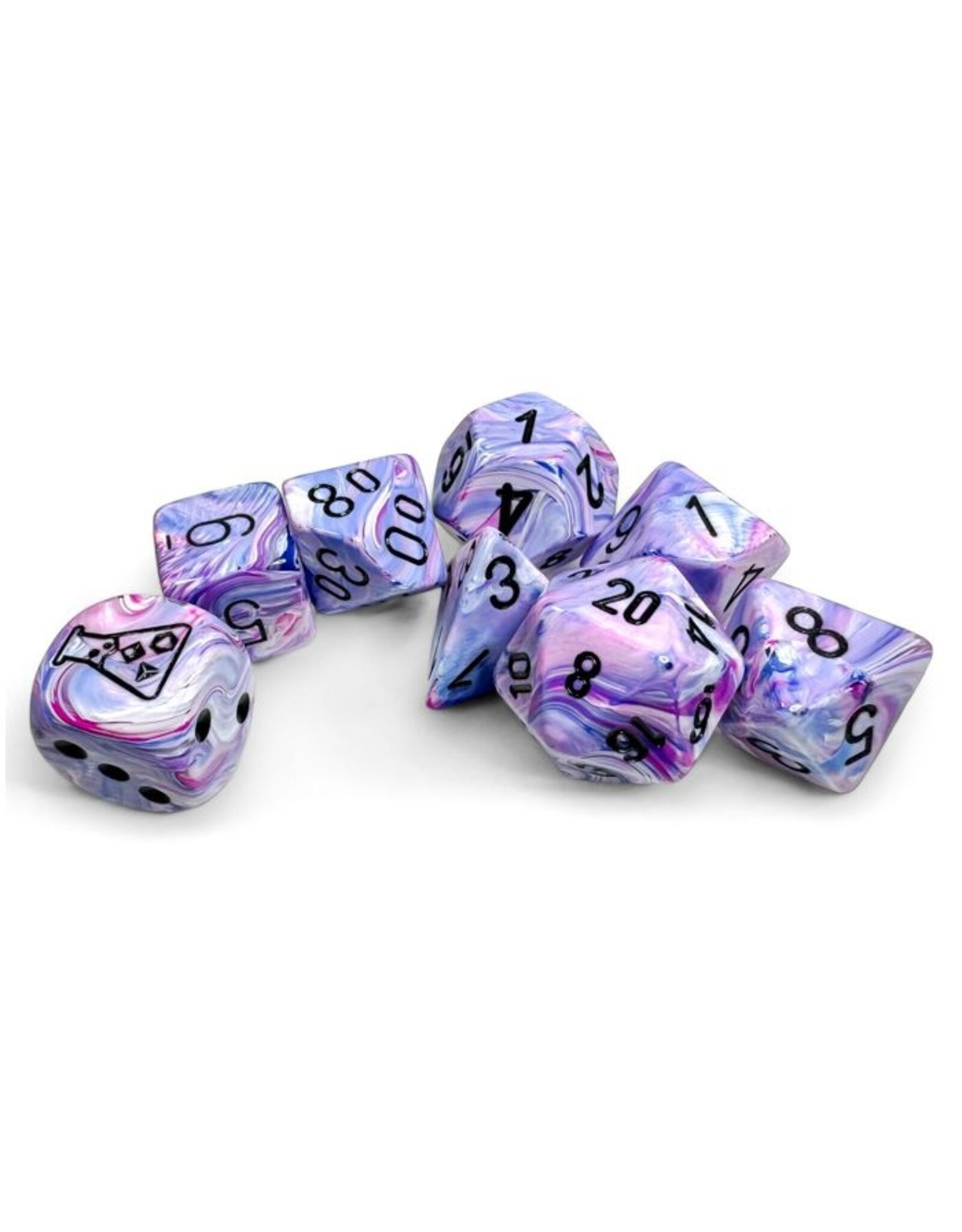 Chessex 7-set Tube Lab Dice: Hydrangea/black