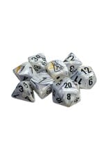 Chessex 7-set Tube Lab Dice: Marble Calcite/black