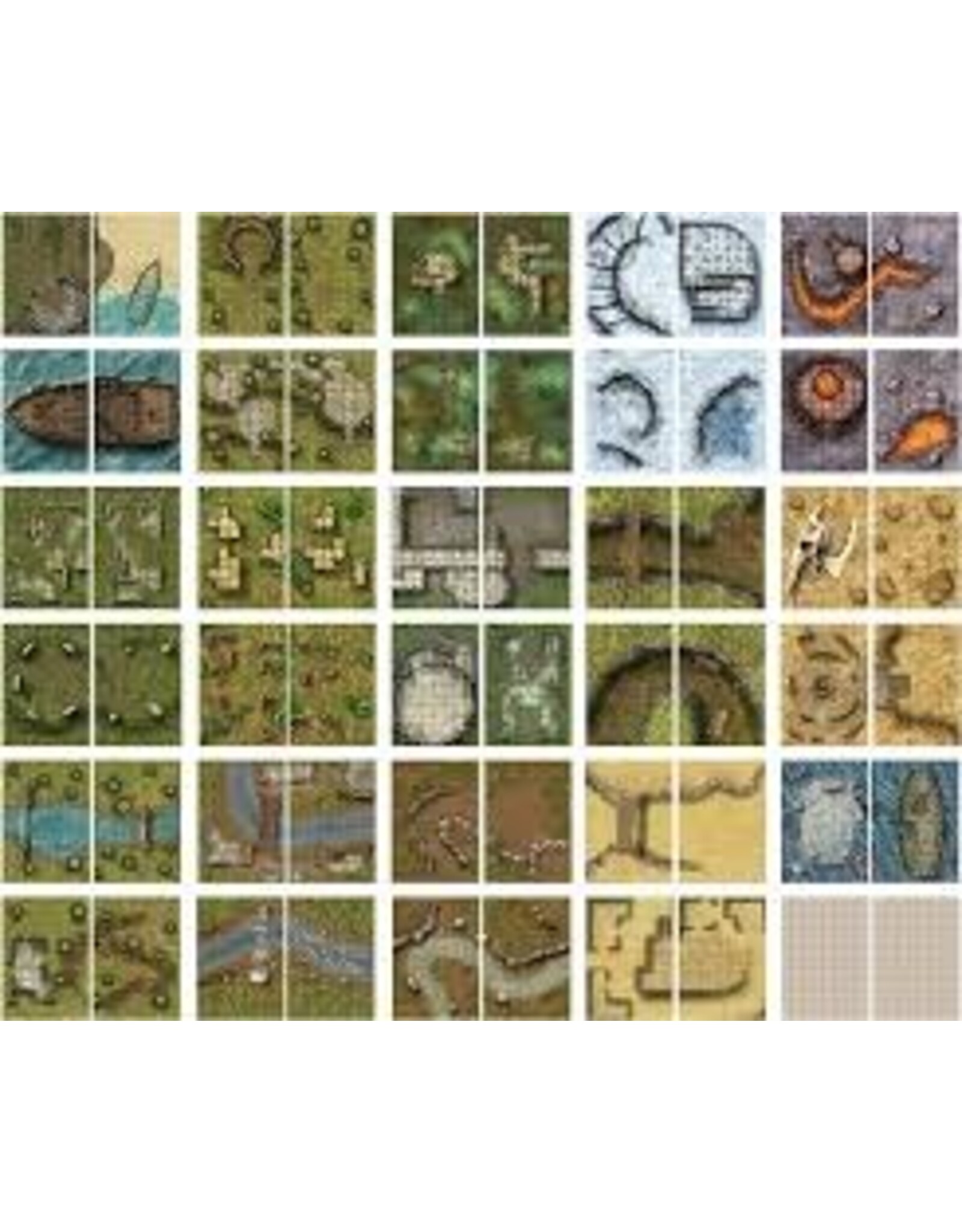 Loke Battlemats Big Book of Battle Mats: Wilds, Wrecks & Ruins