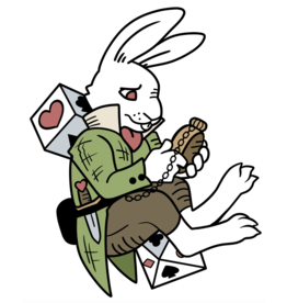 Foam Brain Alice's Adventures in Diceland: The White Hare - Enamel Pin