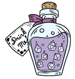 Foam Brain Alice's Adventures in Diceland: Drink Me - Enamel Pin