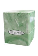 Ultra Pro Deck Box: Satin Cube: Marble: Lime Green/White