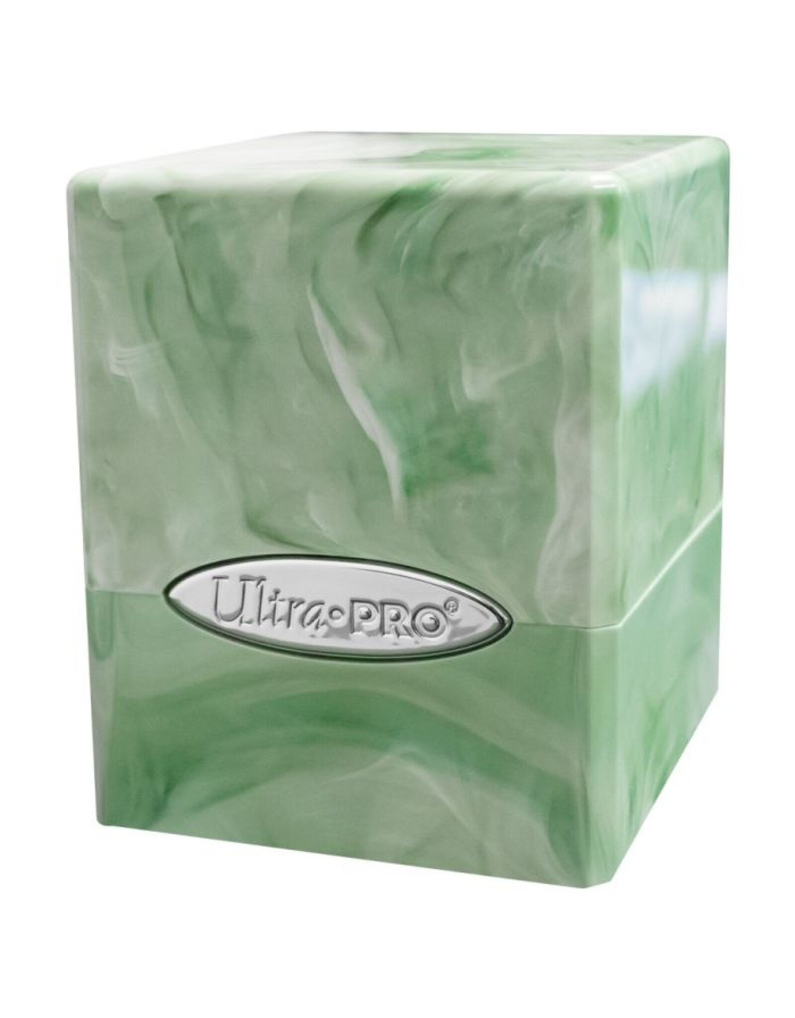 Ultra Pro Deck Box: Satin Cube: Marble: Lime Green/White