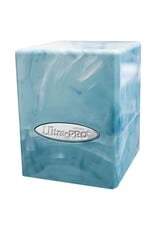 Ultra Pro Deck Box: Satin Cube: Marble: Light Blue/White