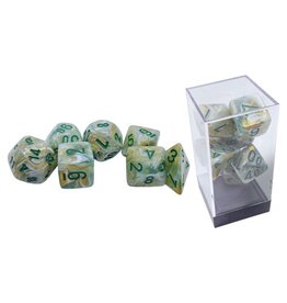 Chessex 7-set Mega Hedrals: Marble Green/dark green
