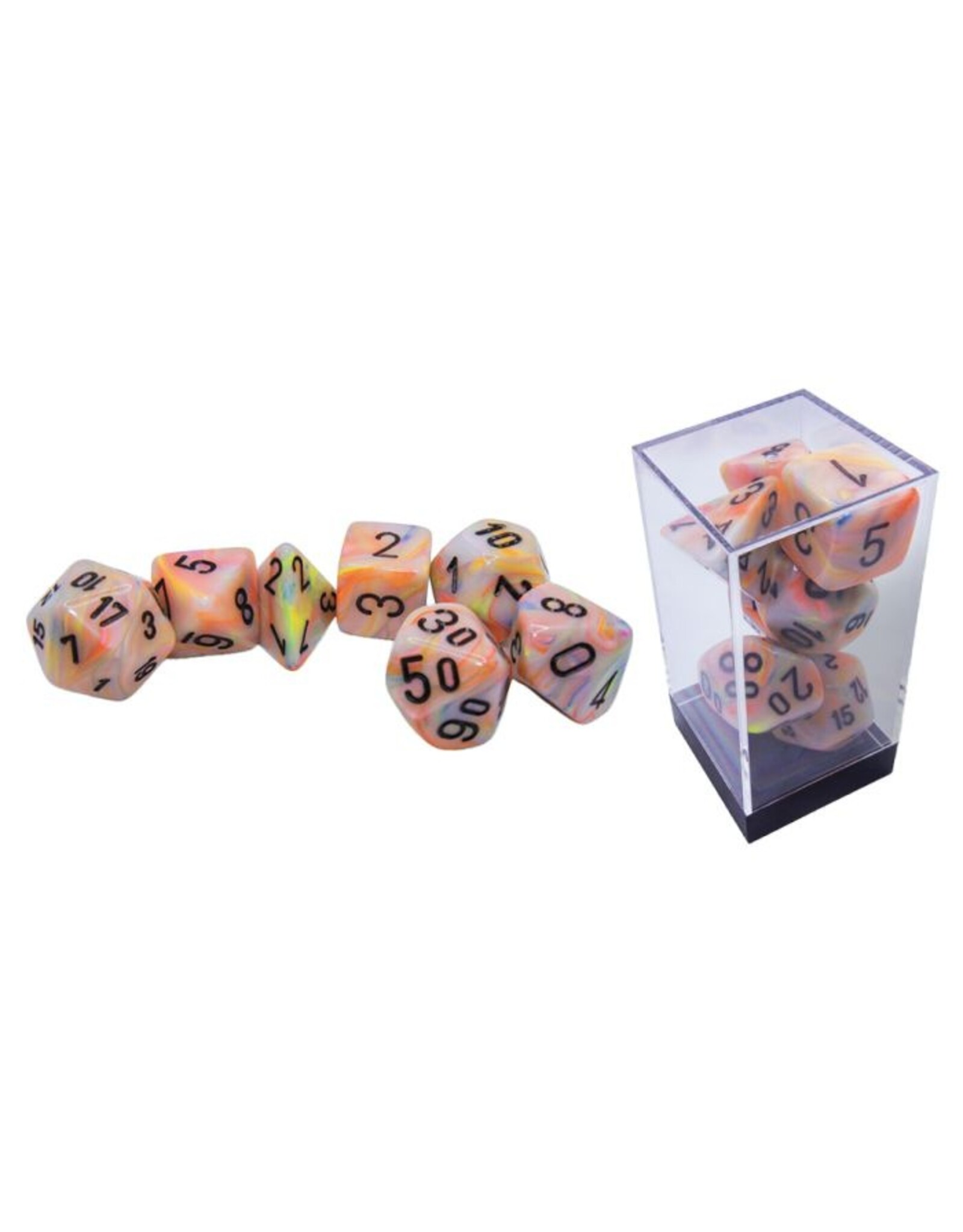 Chessex 7-set Mega Hedrals: Festive Circus/black
