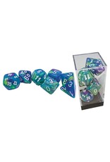 Chessex 7-set Mega Hedrals: Festive Waterlily/white