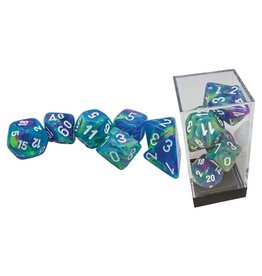 Chessex 7-set Mega Hedrals: Festive Waterlily/white