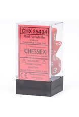 Chessex 7-Set Cube Opaque Red with White