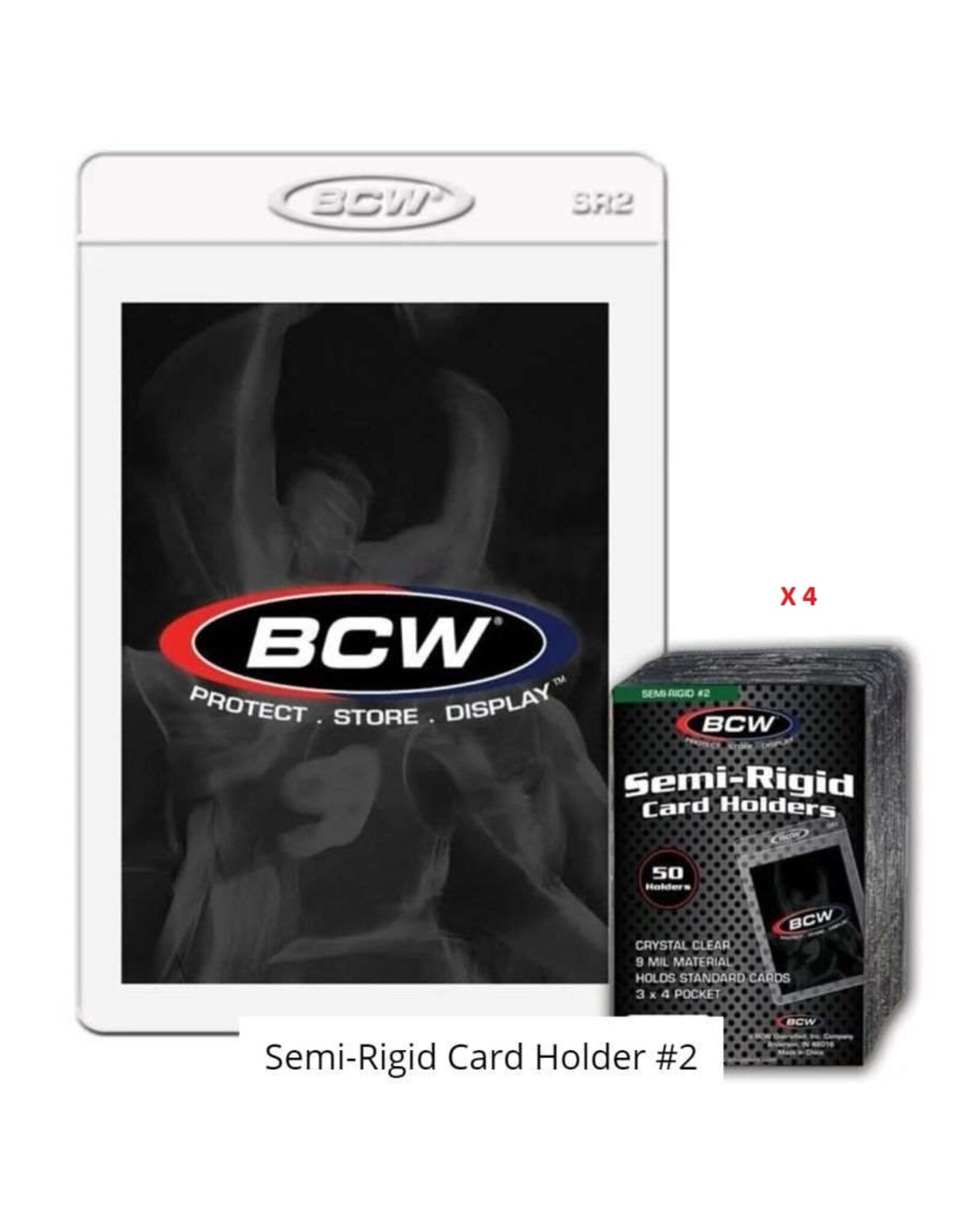 BCW Diversified Semi-Rigid Card Protectors for Card Grading Submission #2 Standard (50ct) 4 Pack (200)