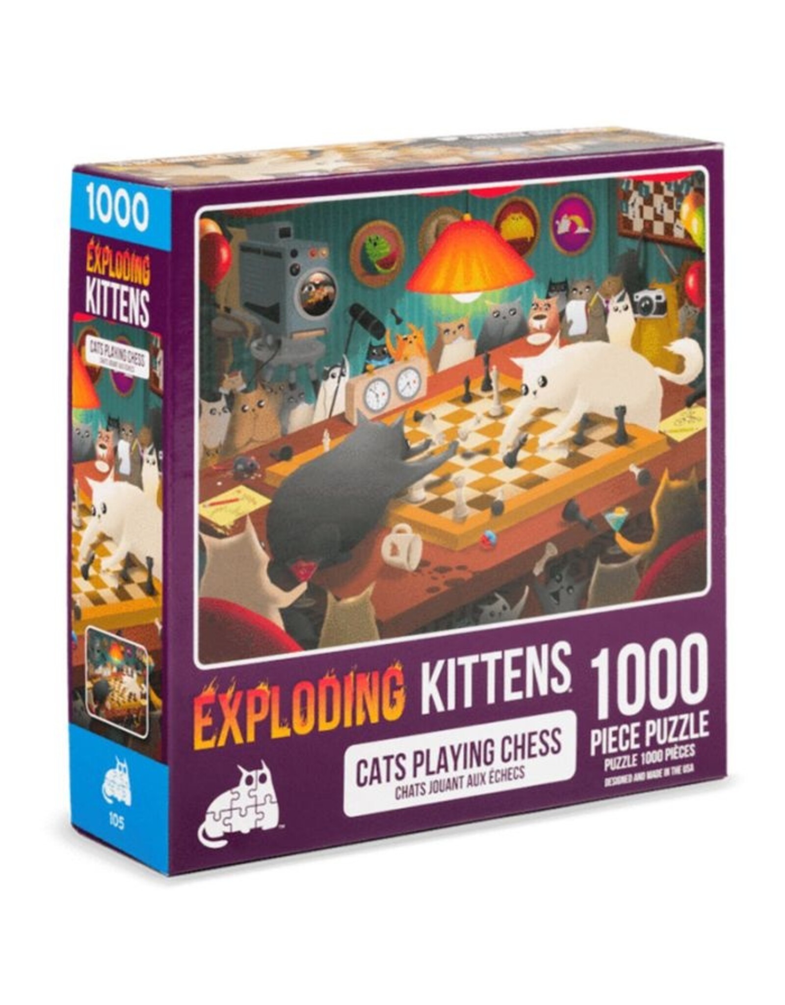 Exploding Kittens Puzzle: Cats Playing Chess 1000pc