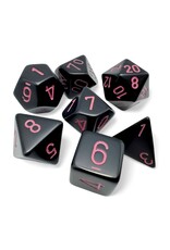 Chessex 7-Set Opaque Black with Pink