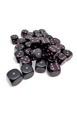 Chessex d6Cube 12mm Opaque Black with Pink (36)