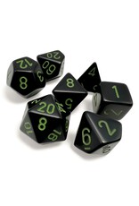 Chessex 7-Set Opaque Black with green