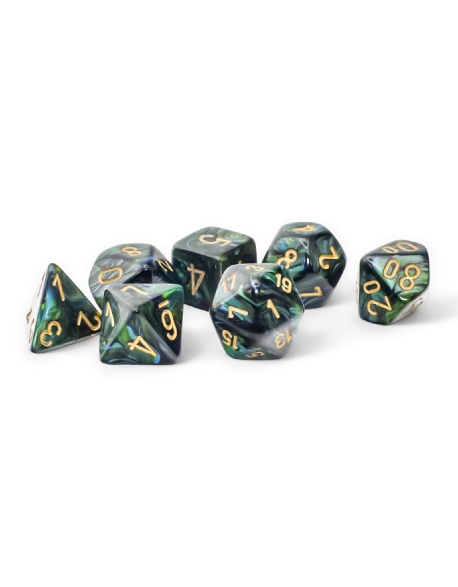 Chessex Scarab: Mega-hedral Jade/gold 7-Die Set
