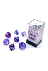 Chessex 7-Set Cube Luminary Nebula Nocturnal with Blue