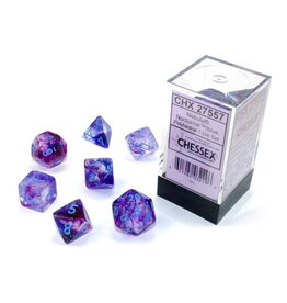 Chessex 7-Set Cube Luminary Nebula Nocturnal with Blue