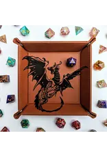NTSD Gaming Faux Leather Dice Rolling Tray - Spawn of Tiamat