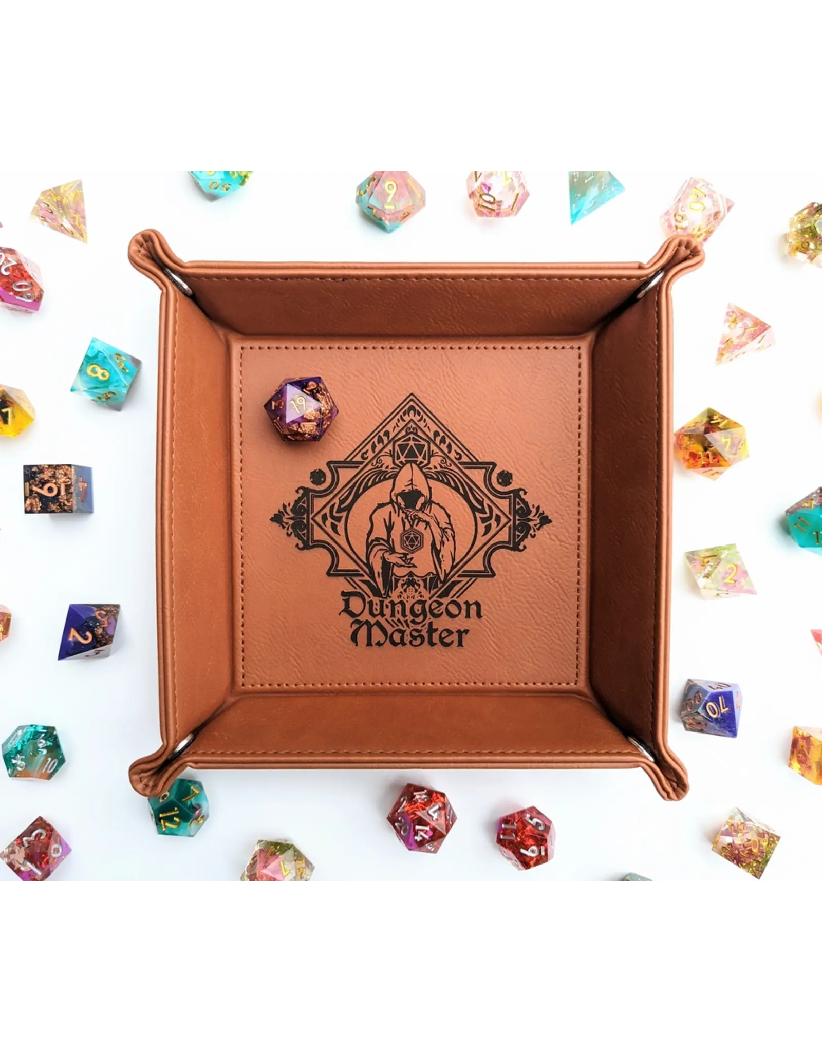 NTSD Gaming Faux Leather Dice Rolling Tray - The Fate Twister (Dungeon Master)