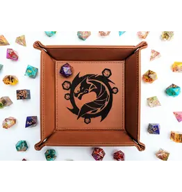 NTSD Gaming Faux Leather Dice Rolling Tray - The Waiting Wyvern