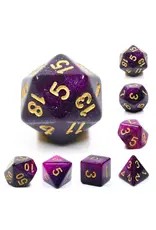 Foam Brain Black & Purple Galaxy RPG Dice Set