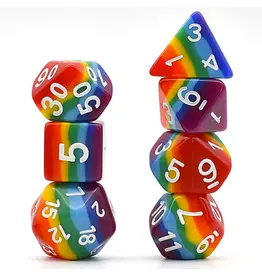 Foam Brain Opaque Rainbow Layer RPG Dice Set