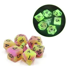 Foam Brain Glow in the Dark Tulip RPG Dice Set