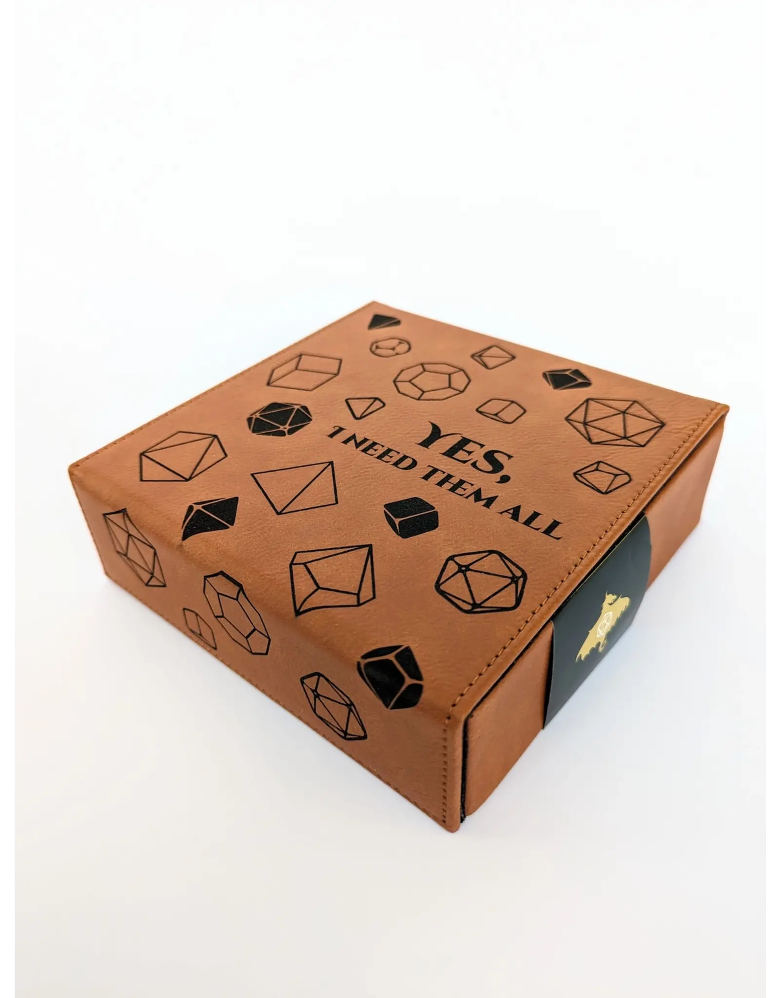 NTSD Gaming Faux Leather Dice Box - Yes, I Need Them All