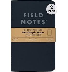 Field Notes Pitch Black Note Book (Dot Graph) (2 pack)