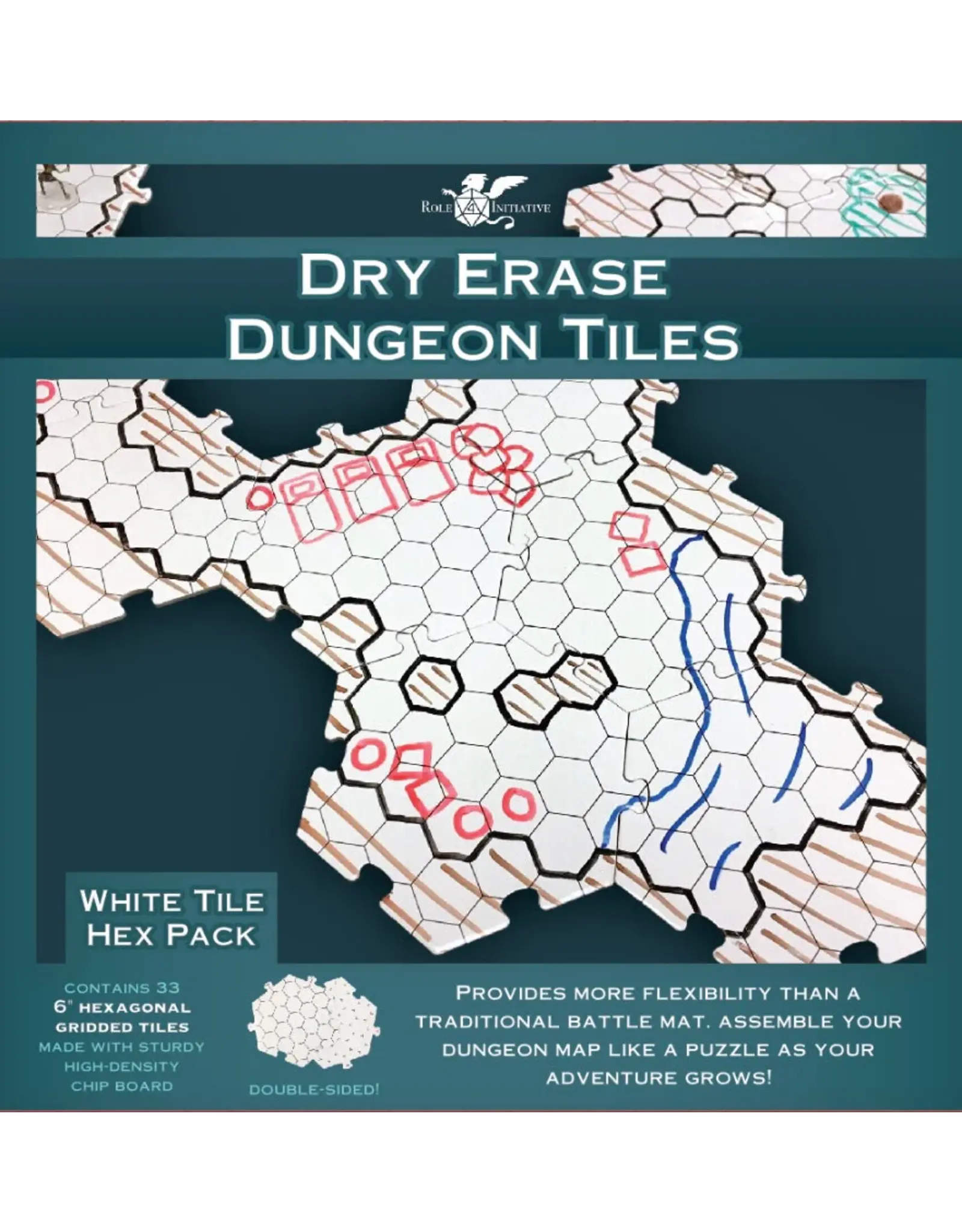 Role 4 Initiative Dry-Erase Hexagon Game Tiles