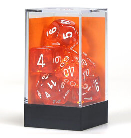 Chessex 7-Set Polyhedral Translucent Orange/White Set